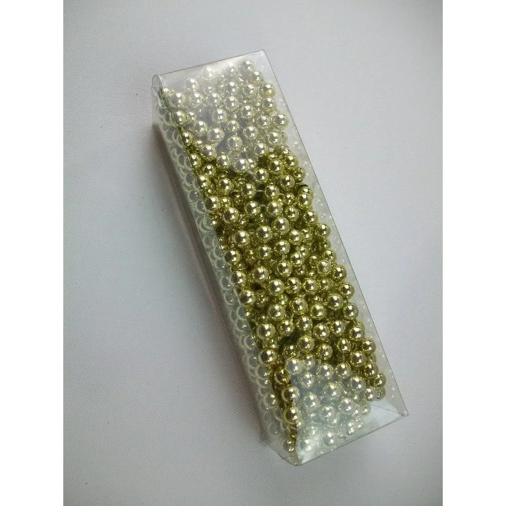 25' Gold Beaded Beads Garland Christmas Tree Wedding Decor Craft